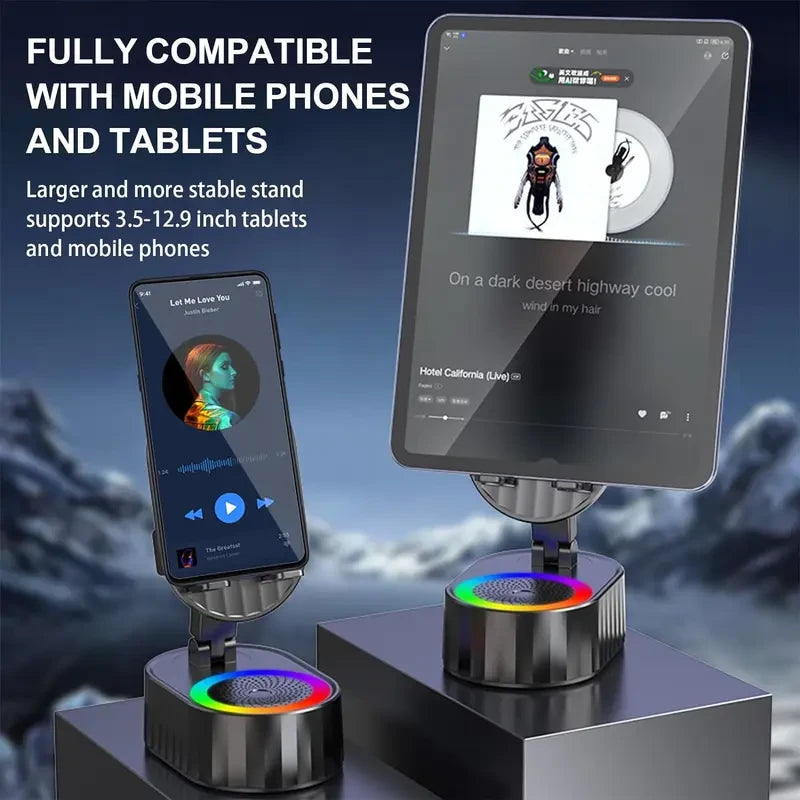 Rotatable Smartphone Holder with Wireless Speaker