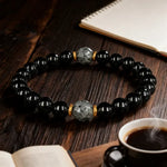 Obsidian Black Tourmaline Grounding Bracelet
