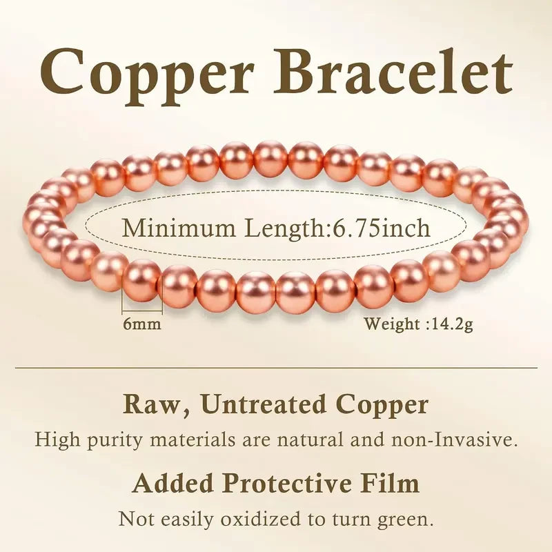 Pure Copper Beaded Bracelet