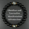 Obsidian Black Tourmaline Grounding Bracelet