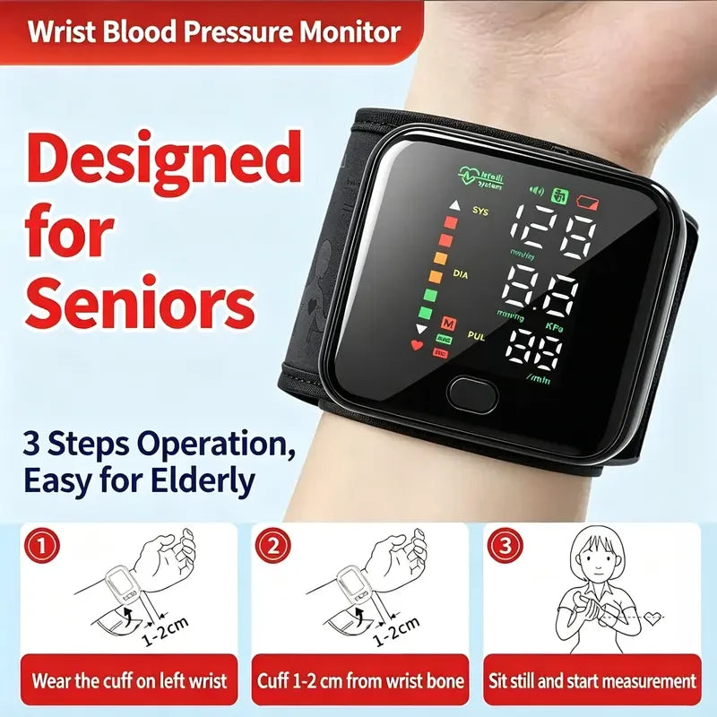 Rechargeable Wrist Blood Pressure Monitor