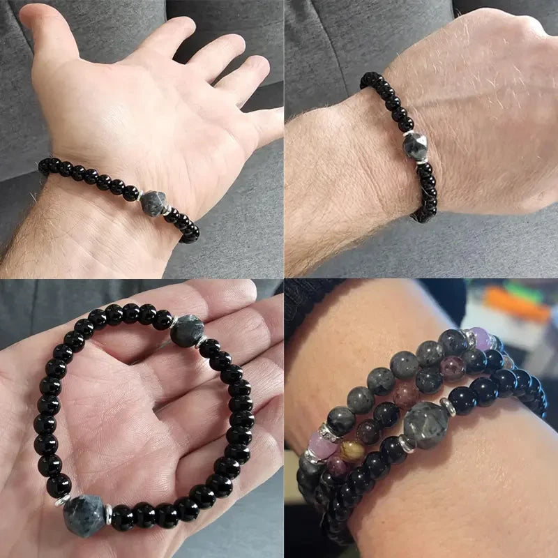 Obsidian Black Tourmaline Grounding Bracelet