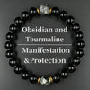 Obsidian Black Tourmaline Grounding Bracelet