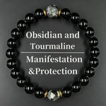 Obsidian Black Tourmaline Grounding Bracelet