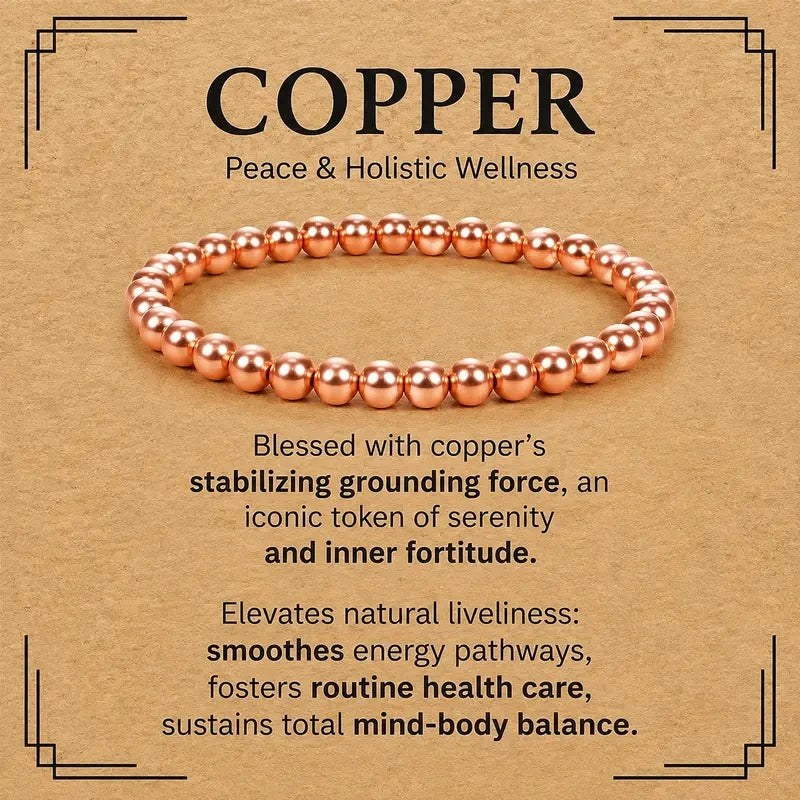 Pure Copper Beaded Bracelet